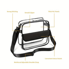 Clear Waterproof Crossbody Bag PVC Casual Purse Beach Shopping Bag