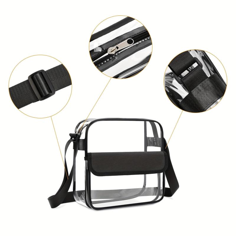 Clear Waterproof Crossbody Bag PVC Casual Purse Beach Shopping Bag