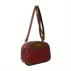 Argyle Quilted Crossbody Bag Contrast Shoulder Bag Pocket Purse