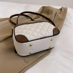 Argyle Quilted Crossbody Bag Contrast Shoulder Bag Pocket Purse