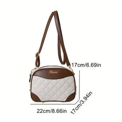 Argyle Quilted Crossbody Bag Contrast Shoulder Bag Pocket Purse