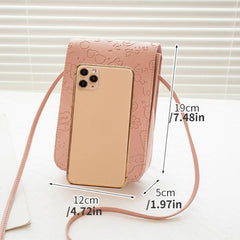Textured PU Leather Crossbody Bag with Flap, Versatile Shoulder Bag