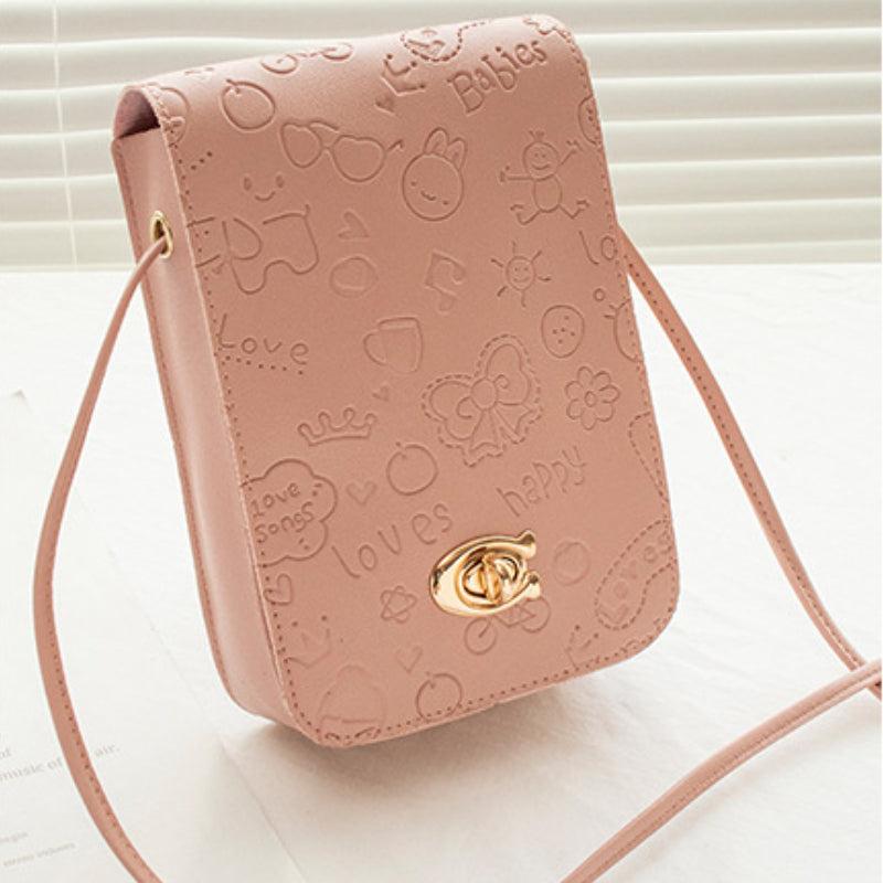 Textured PU Leather Crossbody Bag with Flap, Versatile Shoulder Bag