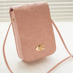 Textured PU Leather Crossbody Bag with Flap, Versatile Shoulder Bag