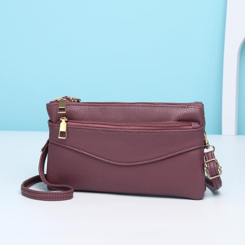Square Shoulder Bag Crossbody Clutch Phone Purse Women's Solid Layer