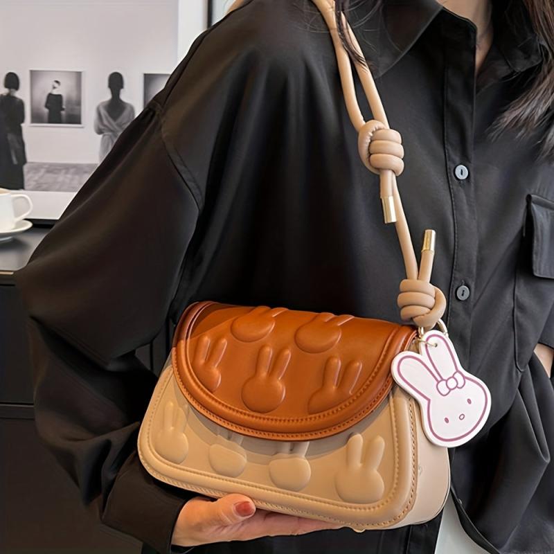 Cartoon Bunny Shoulder Bag Colorblok Crossbody Bag