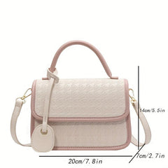 Colorblock Houndstooth Satchel Bag Crossbody for Women