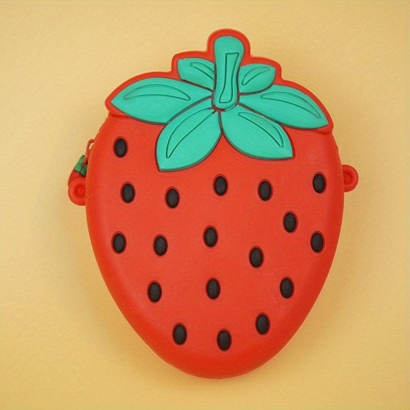 Cartoon Strawberry Crossbody Bag Coin Purse