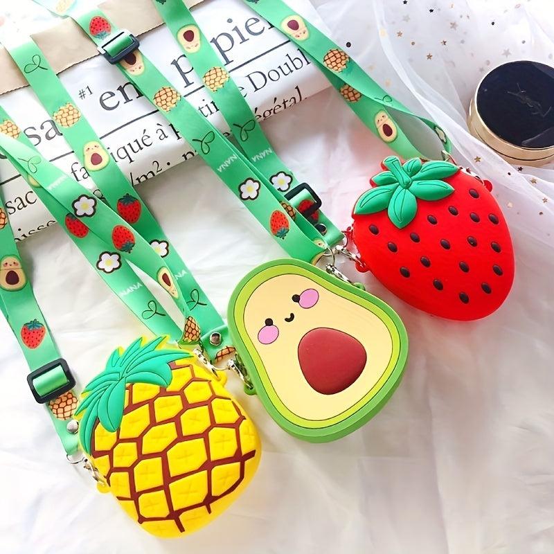 Cartoon Strawberry Crossbody Bag Coin Purse
