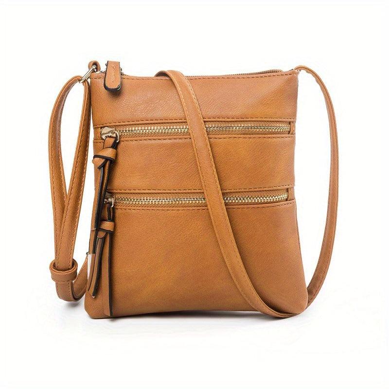 Retro Crossbody Bag Vegan Leather Square Shoulder Purse