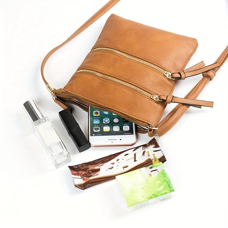 Retro Crossbody Bag Vegan Leather Square Shoulder Purse