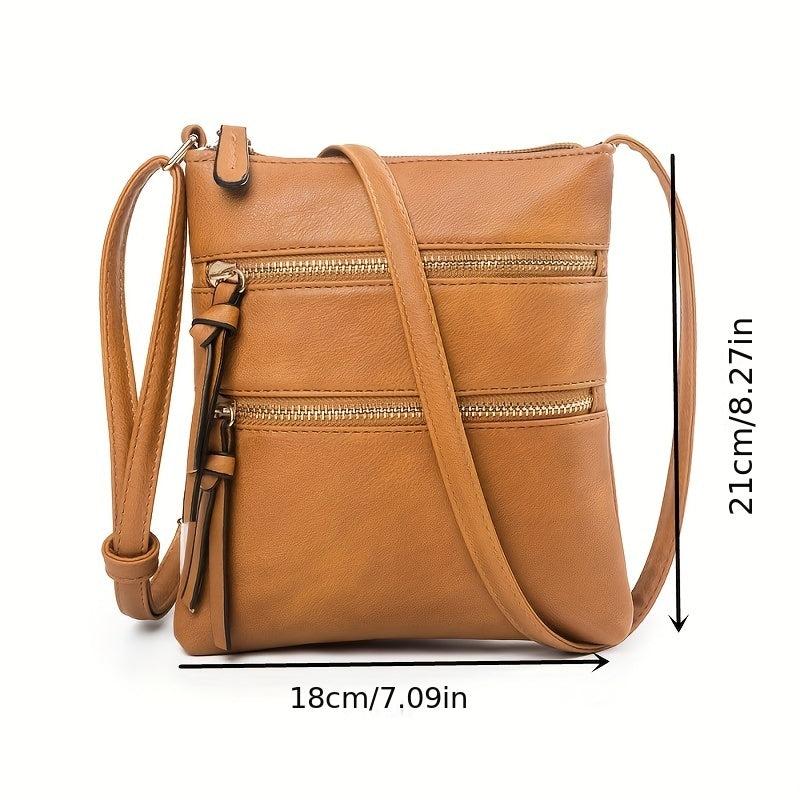 Retro Crossbody Bag Vegan Leather Square Shoulder Purse