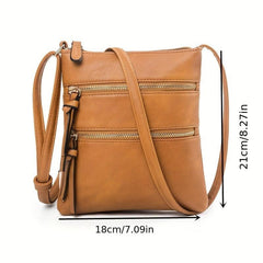 Retro Crossbody Bag Vegan Leather Square Shoulder Purse
