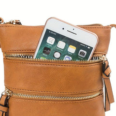 Retro Crossbody Bag Vegan Leather Square Shoulder Purse
