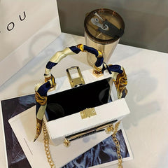 Lady Face Handbag Chain Crossbody Top Handle Box Purse