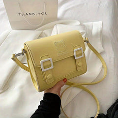 Cat Embroidery Crossbody Bag Contrast Messenger Bag