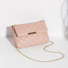 Argyle Quilted Crossbody Bag Chain Shoulder Bag Small Flap Square Purse