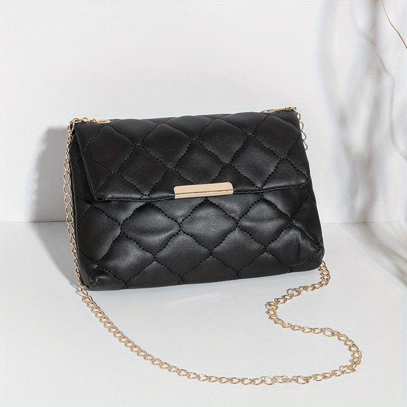 Argyle Quilted Crossbody Bag Chain Shoulder Bag Small Flap Square Purse