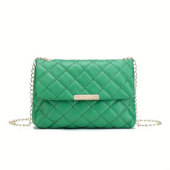 Argyle Quilted Crossbody Bag Chain Shoulder Bag Small Flap Square Purse