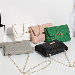 Argyle Quilted Crossbody Bag Chain Shoulder Bag Small Flap Square Purse