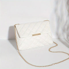 Argyle Quilted Crossbody Bag Chain Shoulder Bag Small Flap Square Purse