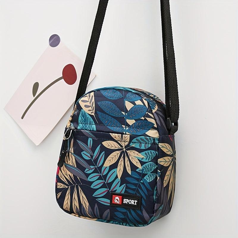 Vintage Pattern Zipper Shoulder Bag Small Crossbody Bag