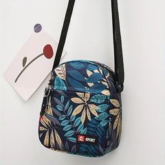 Vintage Pattern Zipper Shoulder Bag Small Crossbody Bag