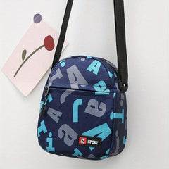 Vintage Pattern Zipper Shoulder Bag Small Crossbody Bag