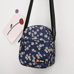 Vintage Pattern Zipper Shoulder Bag Small Crossbody Bag