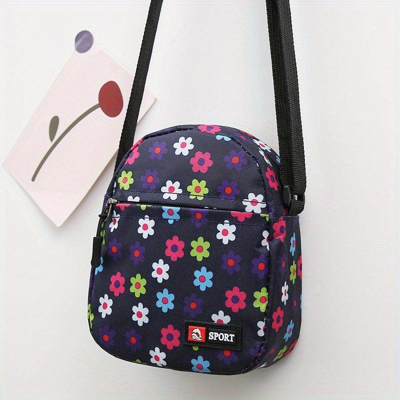 Vintage Pattern Zipper Shoulder Bag Small Crossbody Bag