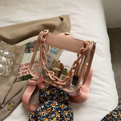Mini Clear Crossbody Bag Acrylic Chain Jelly Bag