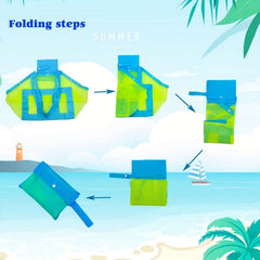 Large Capacity Mesh Beach Bag Foldable Grocery Travel Outdoor Storage Bag