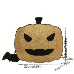 Halloween Pumpkin Devil Crossbody Bag Glitter Ghost Novelty Trick Or Treat Purse