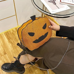 Halloween Pumpkin Devil Crossbody Bag Glitter Ghost Novelty Trick Or Treat Purse