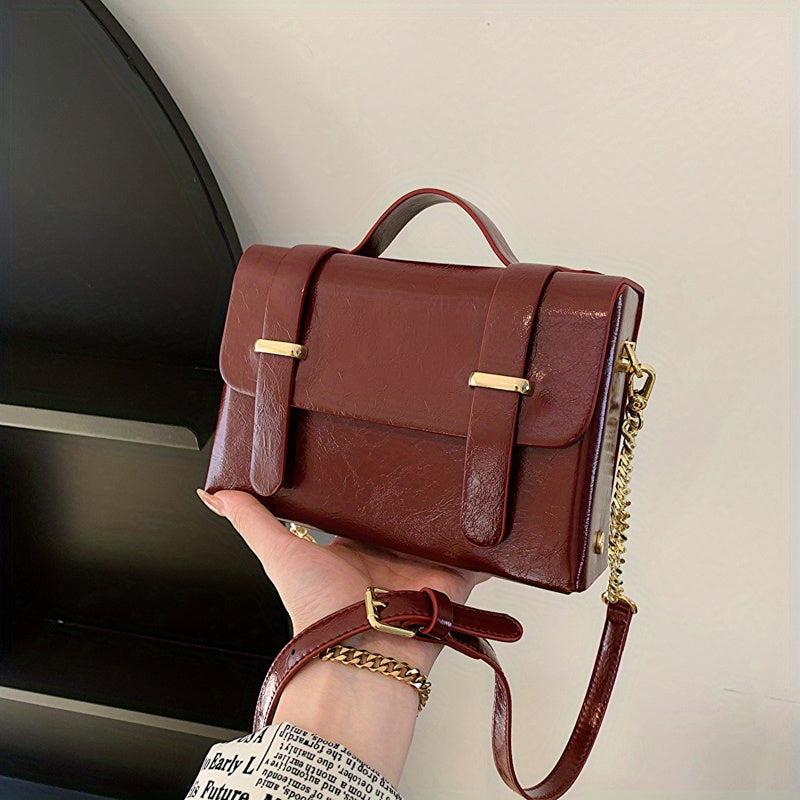 Small Chain Messenger Bag Solid Crossbody Bag Women's Sweet Handbags