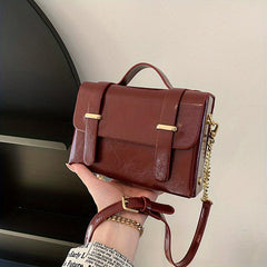Small Chain Messenger Bag Solid Crossbody Bag Women's Sweet Handbags