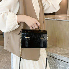 Small Chain Messenger Bag Solid Crossbody Bag Women's Sweet Handbags