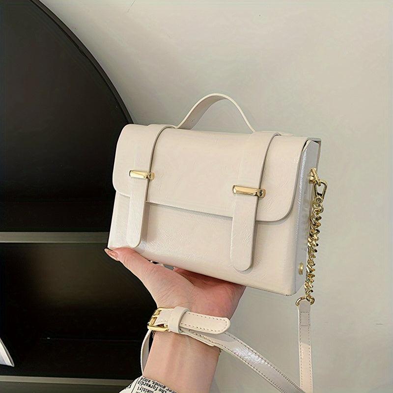 Small Chain Messenger Bag Solid Crossbody Bag Women's Sweet Handbags