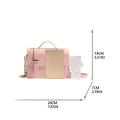 Small Chain Messenger Bag Solid Crossbody Bag Women's Sweet Handbags