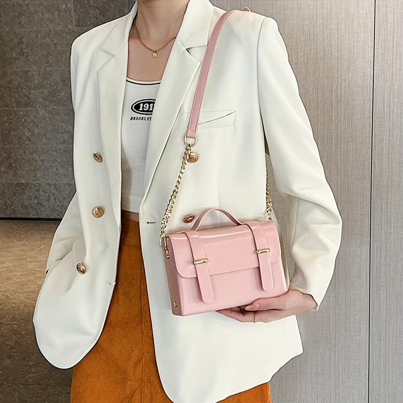Small Chain Messenger Bag Solid Crossbody Bag Women's Sweet Handbags