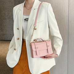 Small Chain Messenger Bag Solid Crossbody Bag Women's Sweet Handbags
