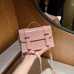 Small Chain Messenger Bag Solid Crossbody Bag Women's Sweet Handbags