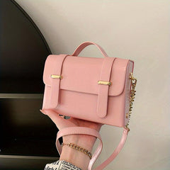 Small Chain Messenger Bag Solid Crossbody Bag Women's Sweet Handbags