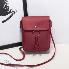 Solid Ring Mini Crossbody Bag PU Leather Casual Shoulder Bag