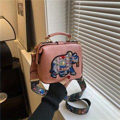 Vintage Elephant Pattern Shoulder Bag Women's Crossbody Bag