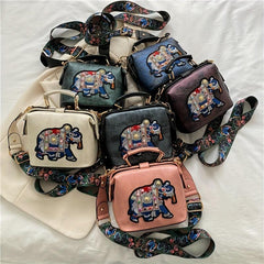 Vintage Elephant Pattern Shoulder Bag Women's Crossbody Bag