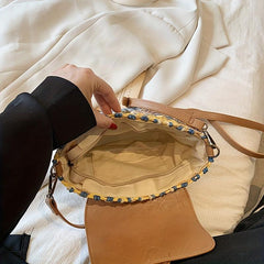 Straw Woven Crossbody Bag Boho Style Shoulder Bag