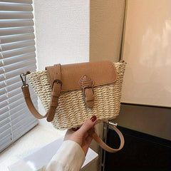 Straw Woven Crossbody Bag Boho Style Shoulder Bag