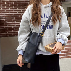 Minimalist Crossbody Bag Solid Shoulder Storage Bag PU Leather