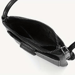 Crocodile Pattern Phone Bag Mini Crossbody PU Leather Vertical Shoulder Purse